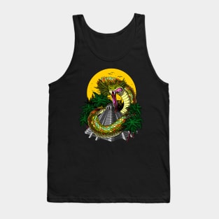 Quetzalcoatl aztec god mayan pyramid snake Tank Top